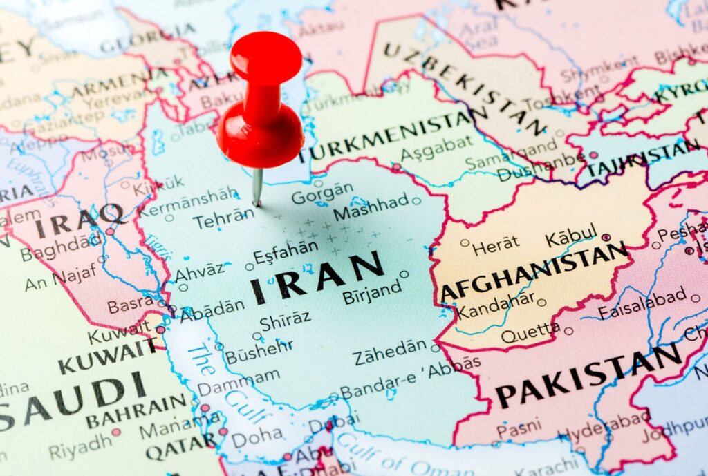 Iran carte avec ville