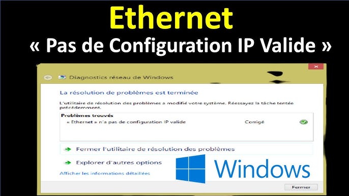 Ethernet n'a pas de configuration ip valide