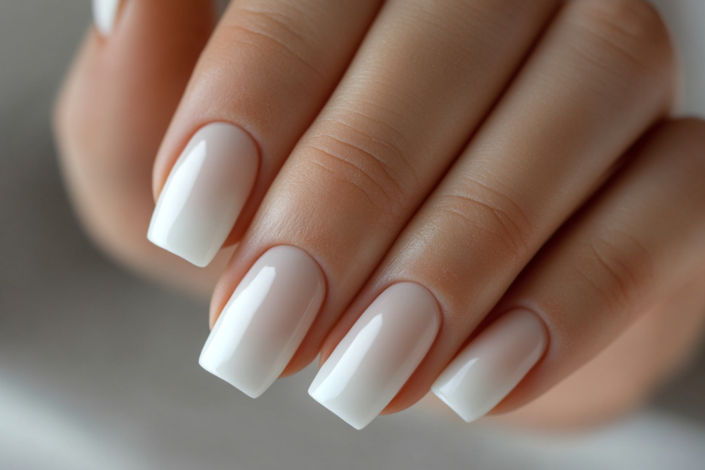 Doigt de femme avec Manucure russe