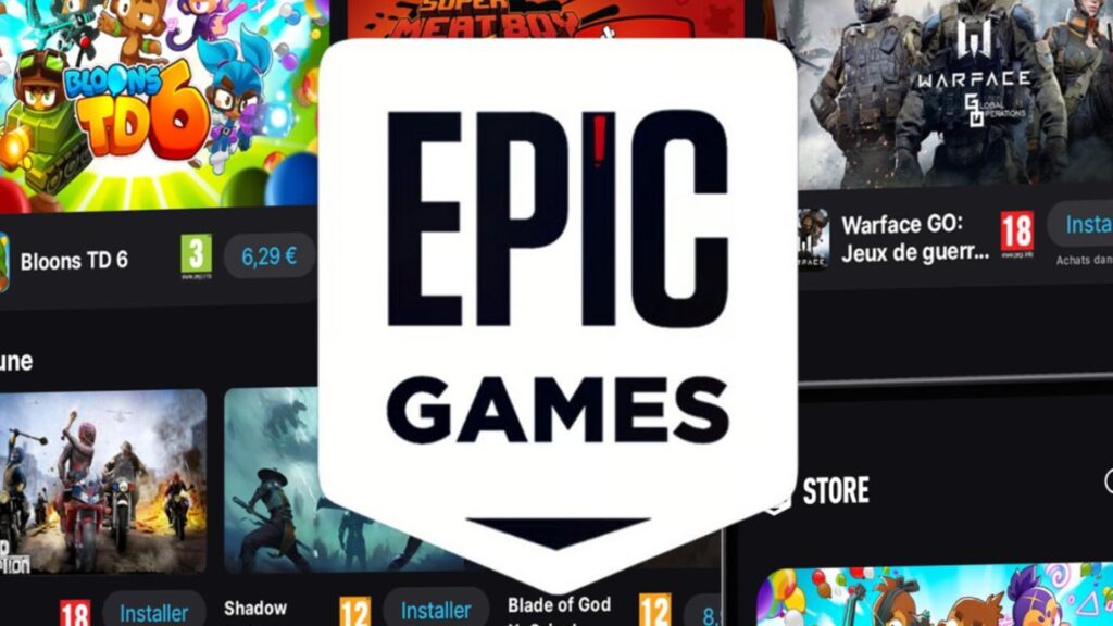 Accueil Epic Games avec jeux